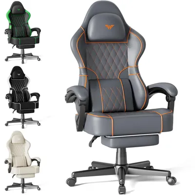 Produktbild von Verdego Gaming Stuhl, Bürostuhl Schreibtischstuhl, Ergonomischer Gaming Sessel, Kunstleder, Chefsessel, Racing Stuhl Computerstuhl, Grau