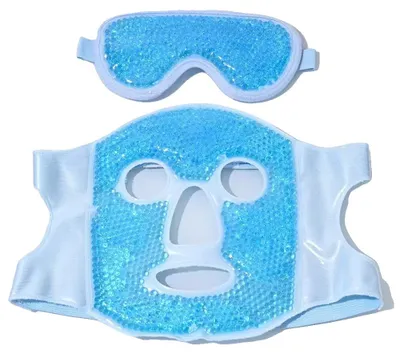 Produktbild von Vollgesichtsaugenmaske, Kühl- und Wärmetherapie, reduziert Augenringe, blau2