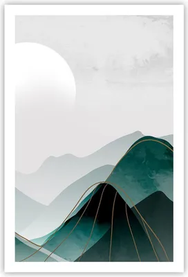 Produktbild von Poster - Poster ohne Rahmen - Abstraktion Berge Stück - 61x91,5 cm - Wand Bild - Wanddeko - Wandbilder - Kunstposter - Wandposter - Bilder - Kunstdruck - Wanddekoration - Wandbild - P2XPA61x91-4911