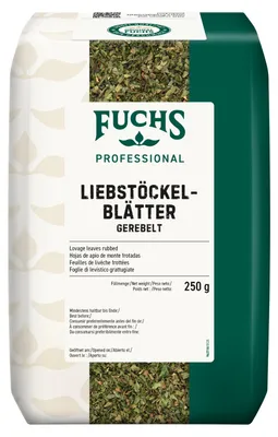 Productafbeelding van Fuchs Professional: Gekruide liefdeswortelbladeren, verpakt in een zak van 250 gram