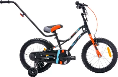 Image de Tiger Bike Vélo enfant 16" 4-6 ans dispositif de poussée noir-orange-turquoise Sun Baby