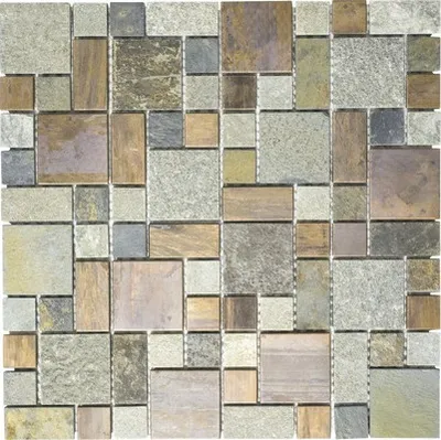 Produktbild von Natursteinmosaik XSK 595 braun/grau 30x30 cm
