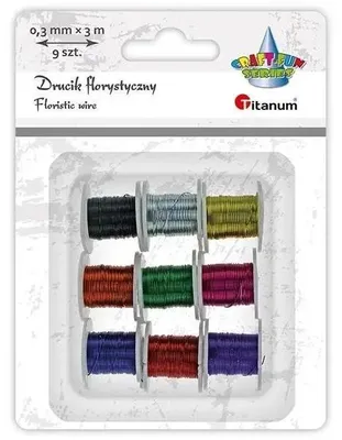Produktbild von Blumendraht 0,3 mm, 3 m, 9 Farben – Titanum