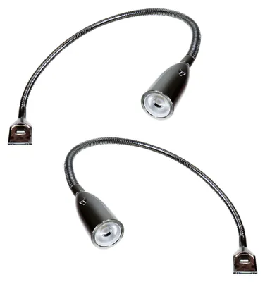 Produktbild von kalb | Flexible LED Leuchte inkl. USB Ladefunktion verchromt 2er Set chrom