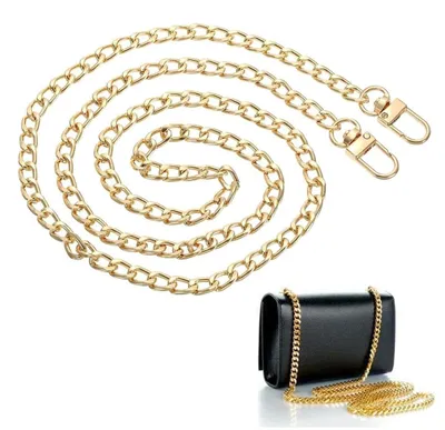 Produktbild von Metall-Taschenkette - Ersatz-Schulterriemen für Umhängetaschen - Handtaschen-Zubehör mit Schnallen - Goldfarben 130 cm