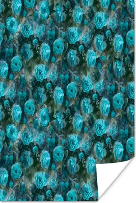 Produktbild von MuchoWow® Poster Blumen - Rosen - Blau 80x120 cm - Papierdruck