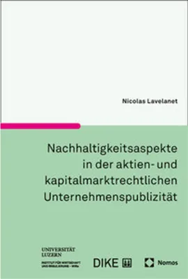 Image de Nachhaltigkeitsaspekte in der aktien- und kapitalmarktrechtlichen Unternehmenspublizität