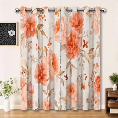 Productafbeelding van Aquarel Bloemen Gordijnen voor Slaapkamer en Woonkamer