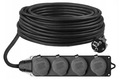 Produktbild von Adelid Verlängerungskabel 3m mit 4 Steckdosen Schukostecker