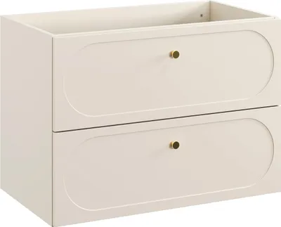 Produktbild von Badezimmer Waschtischunterschrank mit 80 cm Breite in sandbeige mit 2 Schubladen - DESENZANO-56