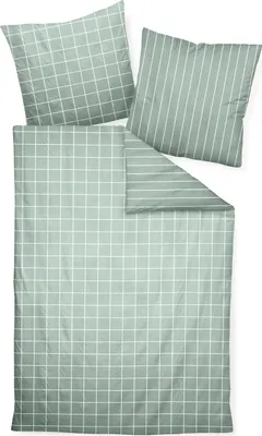Produktbild von Janine Design Mako-Satin Bettwäsche-Garnitur modernclassic 39025 Farbe salbeigrün Größe 135x200 + 80x80cm