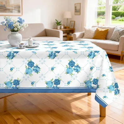 Tischdecke, rechteckig, 140 x 180 cm, blau, Polyester