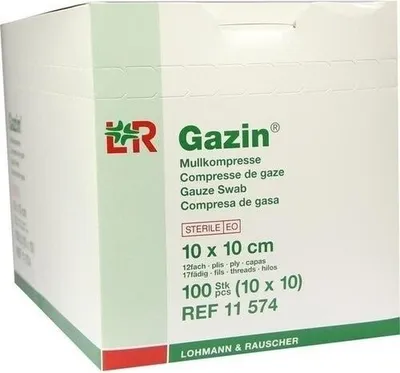 Produktbild von GAZIN Mullkomp.10x10 cm steril 12fach