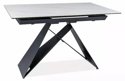 Obrázek produktu pro FURNLUX jídelní stůl, bílý a černý, 120 cm / Hlavní barva: bílá / Rozměry: 120 x 76 x 80 cm