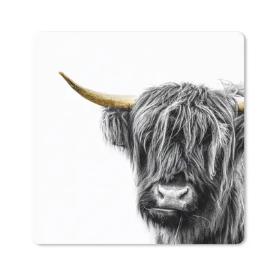 Produktbild von MuchoWow® Mauspad Mousepad Schottischer Highlander - Tiere - Goldene Hörner 30x30 cm - Mousepads - Maus Mat - Pad - Mausunterlage - Gaming