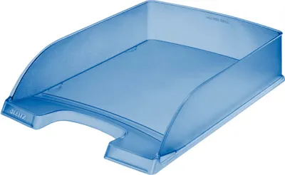 Zdjęcie produktu dla Esselte-Leitz LEITZ tacka na listy Plus Standard, A4, polistyren, niebieski matowy, można układać pionowo lub z przesunięciem, duże wycięcie na uchwyt, - 1 sztuka (5227-00-34)