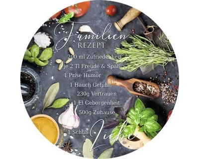 Produktbild von Glasbild Familienrezept Ø 20 cm