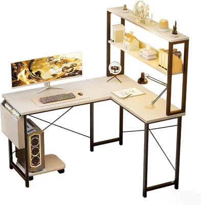 Produktbild von Computertisch Gaming-Schreibtisch L-Form (Weiß)