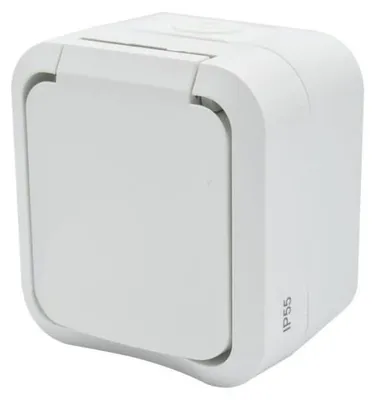 Obrázek produktu pro Aqua Pro, zásuvka do omítky, s uzemněním, stupeň krytí IP55, bílá, model 60224