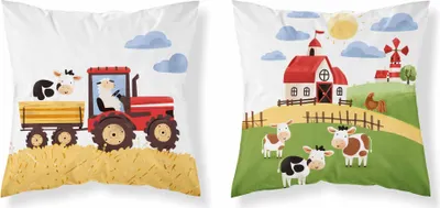 Produktbild von Kissenbezug, Baumwoll-Kinderkissenbezug 40x40 psba 0048a Bauernhof