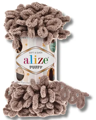 Produktbild von Alize 1x 100g Puffy Wolle, Uni, Häkeln, Stricken (Mushroom - 530)