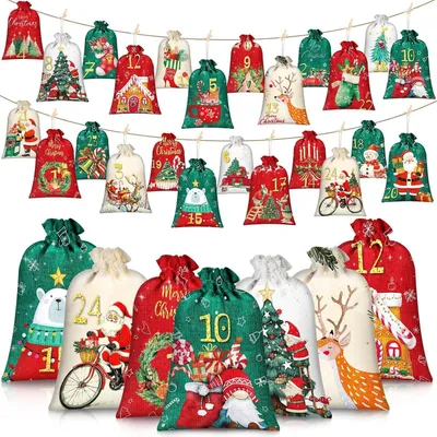 Produktbild von Adventskalender zum Befüllen – Große Tüte – DIY-Set zum Befüllen – Geschenktüten – Adventsüten – Weihnachtskalender