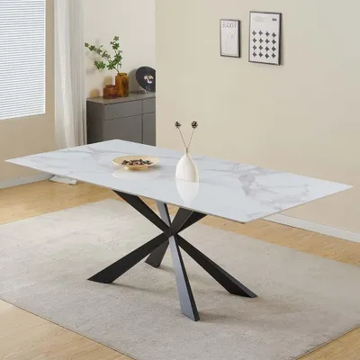Produktbild von Milton & Oldbrook Esstisch 180 cm Zamora Marmor Weiß