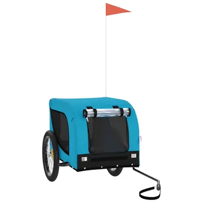 Produktbild von vidaXL Fahrradanhänger Hunde Blau und Schwarz Oxford-Gewebe & Eisen