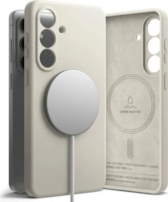 Image de Coque pour Galaxy S26 Plus, Ringke Silicone Magnetic avec MagSafe, beige