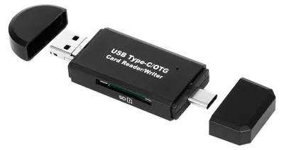 Produktbild von Hochgeschwindigkeits-USB-Micro-USB-Kartenleser Typ C / OTG TF SD-Kartenschreiber 3-in-1-OTG-Kartenleser fuer PC-Smartphones
