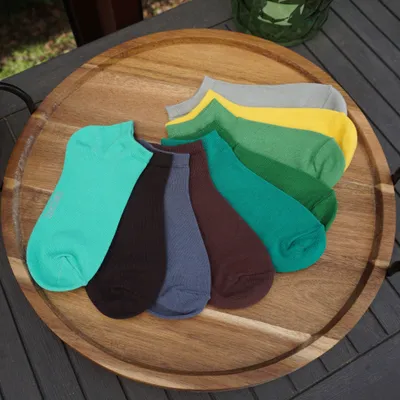 Produktbild von Sneaker Socken 3-er Pack für Damen und Kinder Unifarben Dunkel Grün Größe 39-42 Glatt