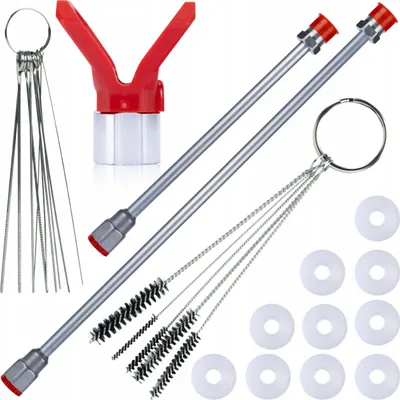 Produktbild von Rosfix Set Spritzlanze 100 cm + 50 cm für Farbspritzpistole – 7/8" Gewinde, 290 bar, Edelstahl, Reinigungszubehor, Dichtungen