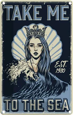 Produktbild von vianmo Blechschild 30x20 cm Pinup Take me to the sea Pin Up