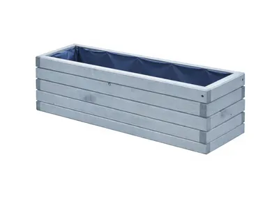 Immagine prodotto di Fioriera in legno da 80 cm – Fioriera per balcone e terrazza, vaso resistente alle intemperie, aiuola rialzata per erbe aromatiche da giardino (D3 Grigio)