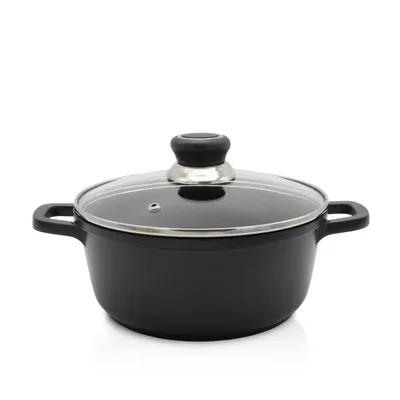 Produktbild von Karl Krüger 22016D Aluguss-Topf "Delta" mit Glasdeckel, 16 cm
