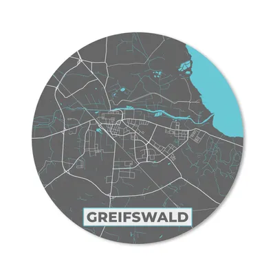 Produktbild von MuchoWow® Mauspad Mousepad Deutschland - Blau - Greifswald - Stadtplan - Karte 20x20 cm - Mousepads - Maus Mat - Pad - Mausunterlage - Schreibtischmatte