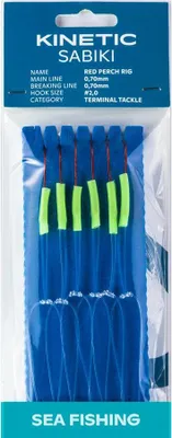 Produktbild von Kinetic Sabiki Red Perch #2/0 Green/Glow Rotbarsch System Rig Vorfach
