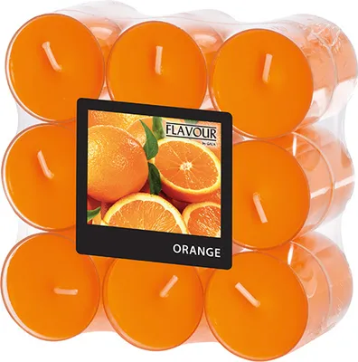 Produktbild von Papstar Duftteelichter, Orange, Ø 38 mm · 24 mm, "Flavour", 6 x 18 Stück