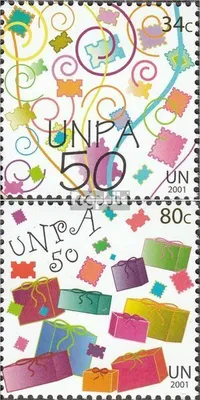 Produktbild von Briefmarken UNO - New York 2001 Mi 881-882 (kompl.Ausg.) gestempelt 50 Jahre Postverwaltung
