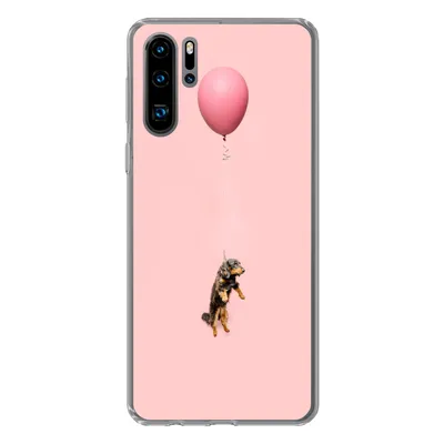 Produktbild von MuchoWow® Handyhülle Schutzhülle Hülle für Huawei P30 Pro Dackel schwebt durch einen Ballon nach oben Silikon Softcase Handy Hülle - Schutzdeckel