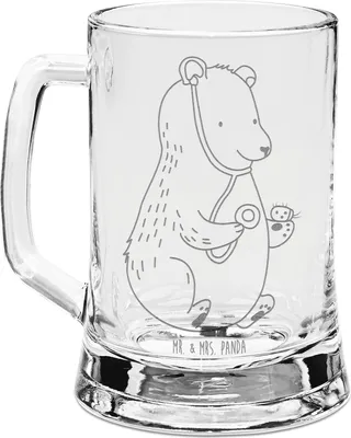 Produktbild von Mr. & Mrs. Panda Krug Bär Arzt - Transparent - Geschenk, Seidel, Glaskrug, Humpen, Professorin, Bierseidel Mit Gravur, Bierhumpen, Doktor, Teddy, Ärztin, Professor