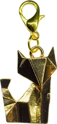 Produktbild von Fuchs Charm Zipper Pull Anhänger Senbazuru Miniblings Tier Katze Origami golden