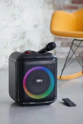 Image de Enceinte BT lumineuse 200W + Micro Filaire Noir