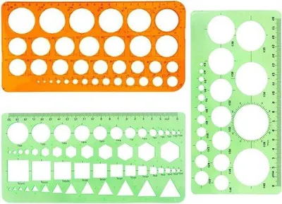 Obrázok produktu pre Plastový kruhový pravítko na quiltovanie, 3-dielne, 15 cm