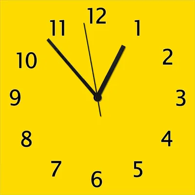 Produktbild von Wallario Design Wanduhr Gelb aus Echtglas, Größe 30 x 30 cm