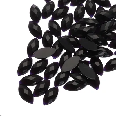 Acryl-Strassteine 100 Stk., 7x15 mm, Pferdeaugen, schwarz