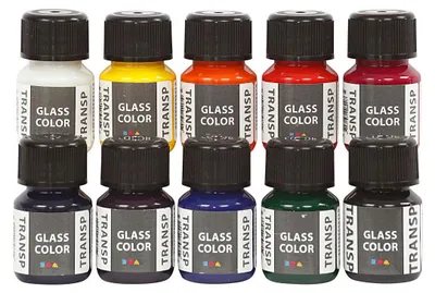 Image de Glass Color Peinture transparente pour verre, 10x30ml