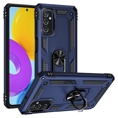 Produktbild von Galaxy M52 5G Hülle, Dual Layer Militäre Fallschutz Schutzhülle mit Ringhalterung Ständer für Samsung Galaxy M52 5G Blau