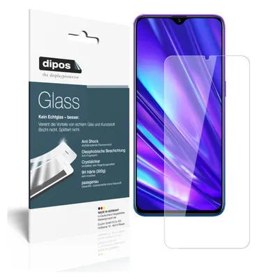 Zdjęcie produktu dla 2x Folia ochronna dla Oppo Realme 5 Pro - Antywstrząsowa folia 9H z tworzywa sztucznego ze szkła dipos Glass