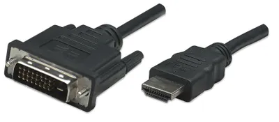 Produktbild von MANHATTAN HDMI auf DVI-Kabel, HDMI-Stecker auf DVI-D, 1m